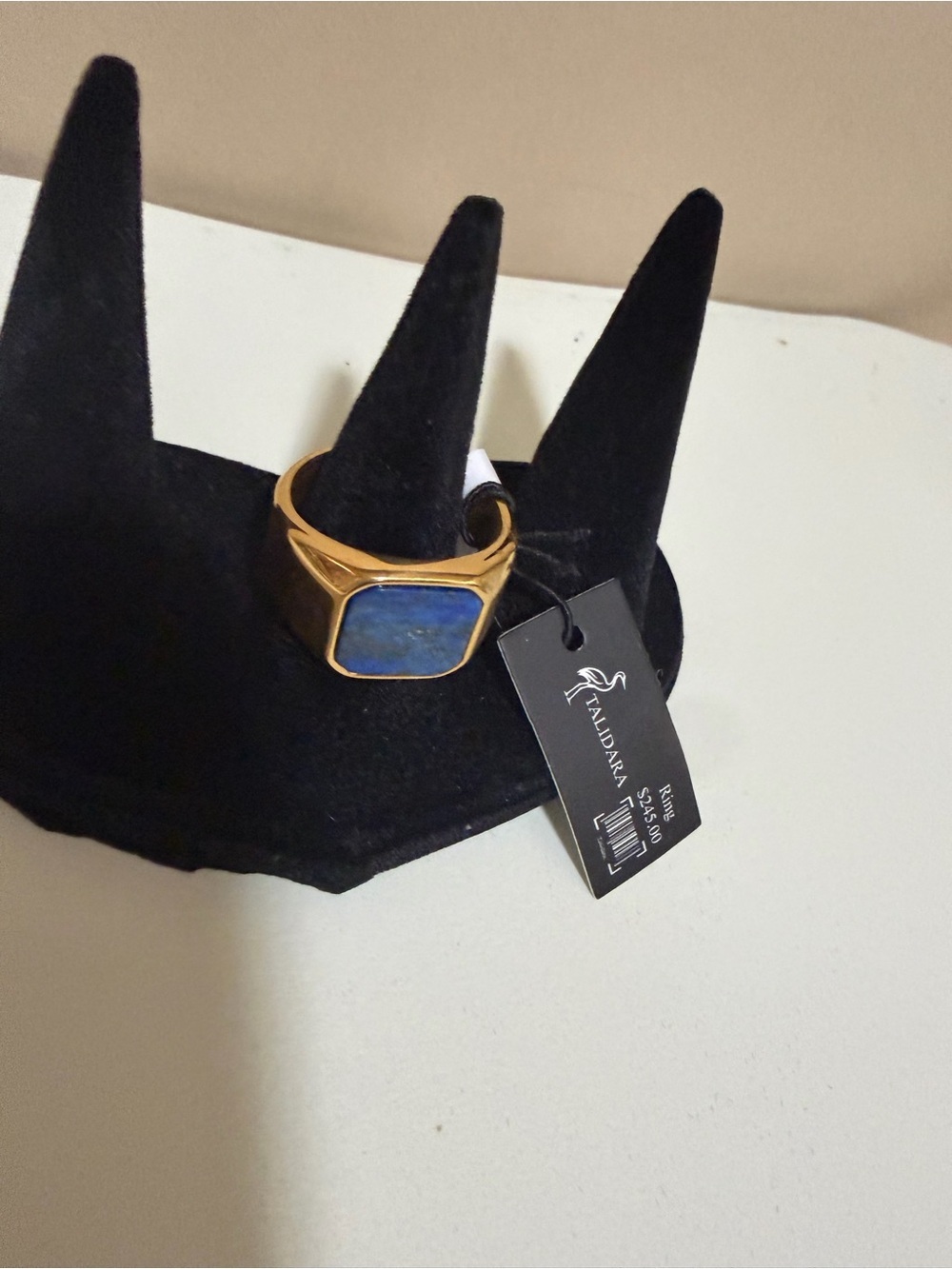 Talidara Gold-Tone Lapis Blue Stone Signet Ring - Mens Ring Size 10